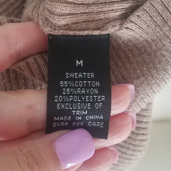 Faux leather accent AGB Sweater Dress Tunic - Picture 4 of 6